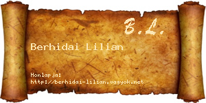 Berhidai Lilian névjegykártya